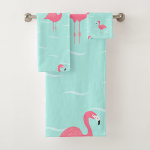 Pink flamingo towels