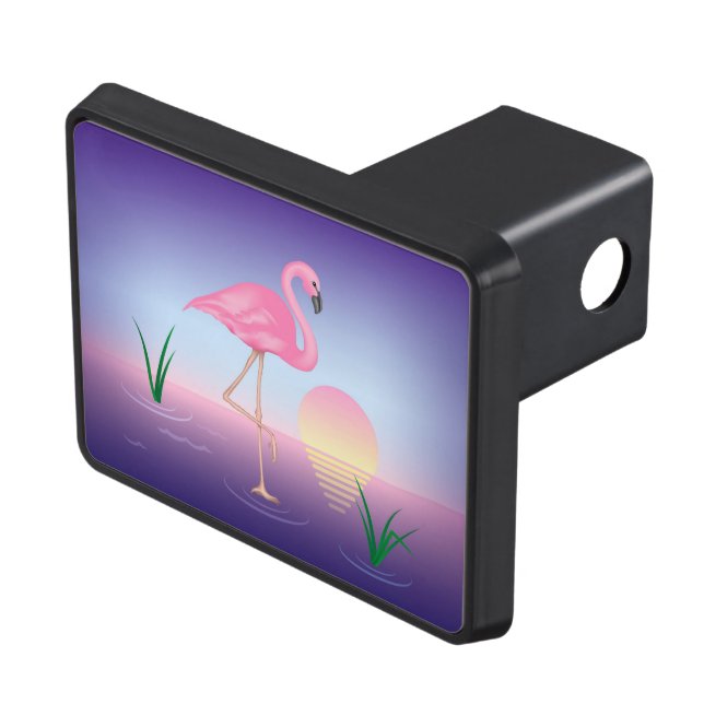 Pink Flamingo Trailer Hitch Cover (Top Right)