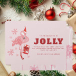 Pink Flamingo Tropical Beach Christmas Holiday Card<br><div class="desc">A modern stylish holiday flat greeting card with modern typography featuring a decorated pink Flamingo. Easily customize this card by clicking the "Personalize" button.</div>