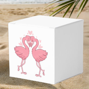 Pink Flamingo Tropical Beach Hawaiian Wedding Favor Box