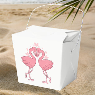 Pink Flamingo Tropical Beach Hawaiian Wedding Favor Box