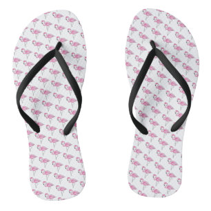 Pink Flamingo Tropical Flip Flops