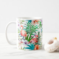 Pink Flamingo Tropical Floral Flowers Chic