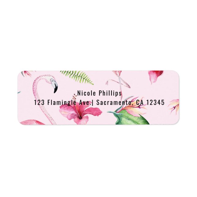 Pink Flamingo Tropical Hibiscus Floral Fun (Front)