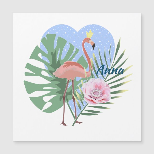 Pink Flamingo tropical leaf palm (Front)