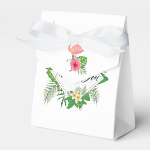 Pink Flamingo Tropical Watercolor Luau Graduation Favor Box