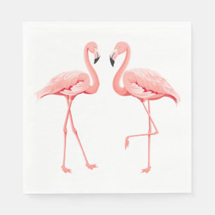 Pink Flamingo Tropical Wedding Bridal Shower Luau Napkin