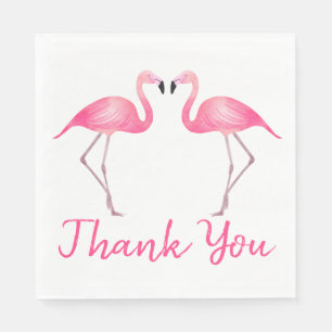 Pink Flamingo Tropical Wedding Bridal Shower Napkin