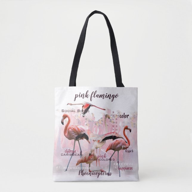 Pink Flamingo Typography | Customized Tote Bag (Front)