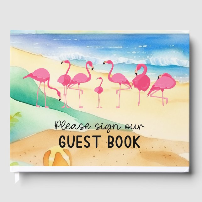 Pink Flamingo Vacation Rental Guest Book (Front)