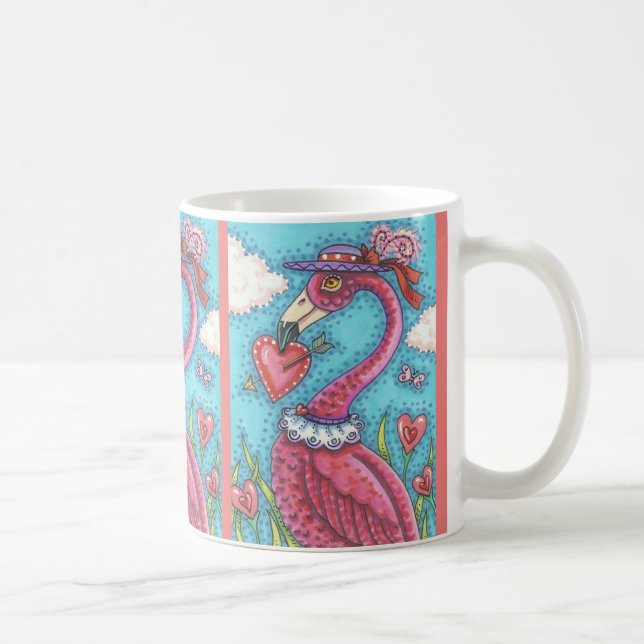 PINK FLAMINGO VALENTINE CLASSIC MUG *Customize (Right)