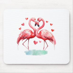 Pink Flamingo Valentine Cute Bird Lovers Girls Wom Mouse Pad