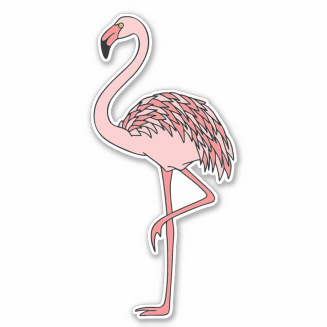 Pink flamingo vinyl sticker (Front)
