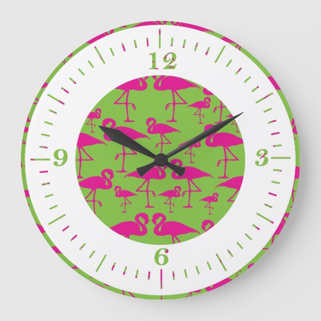 Pink Flamingo Wall Clock (Front)