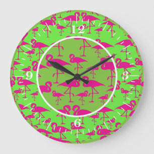 Pink Flamingo Wall Clock