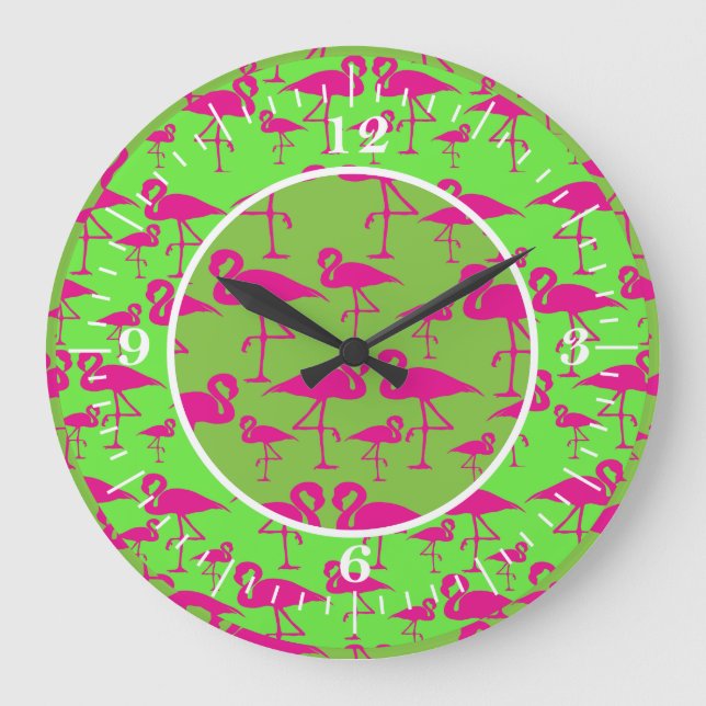 Pink Flamingo Wall Clock (Front)