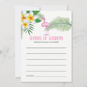 Pink Flamingo Watercolor Baby Shower Mom Advice