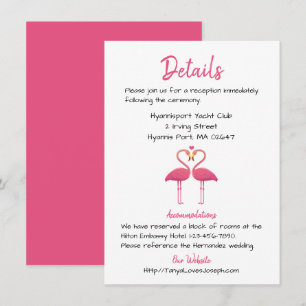 Pink Flamingo Wedding Details Tropical Summer Luau Invitation