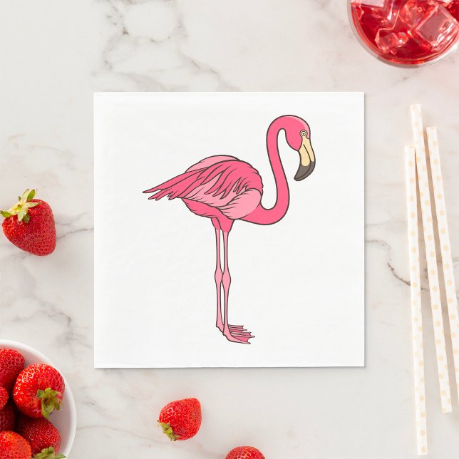 Pink Flamingo With Long Legs Napkin (Creator Uploaded)