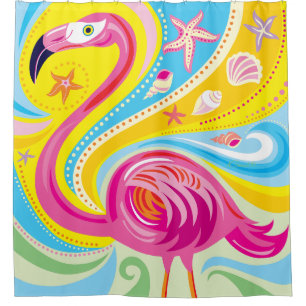 Pink Flamingo with Starfish