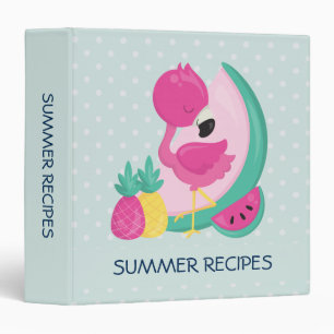Pink Flamingo with Watermelon & Pineapples Binder