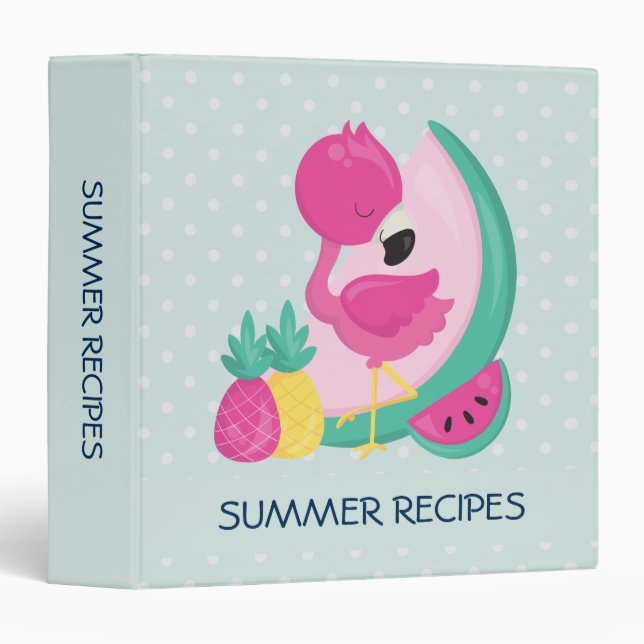 Pink Flamingo with Watermelon & Pineapples Binder (Front/Spine)