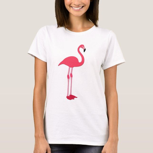 Pink Flamingo Women's Light Coloured T-Shirt (Front)