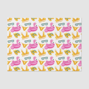 Pink Flamingo Yellow Bikin (Design 81 Pink Series) Tissue Paper