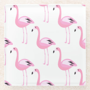 Pink Flamingos 2 2 Glass Coaster