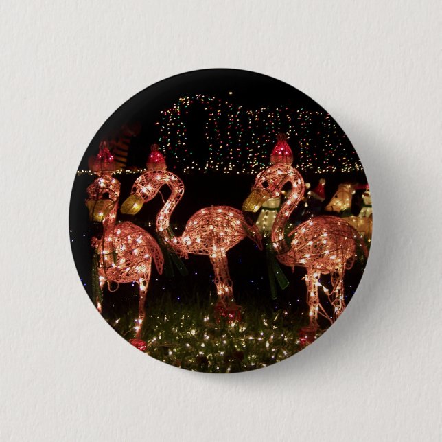 Pink Flamingo's 2 Inch Round Button (Front)