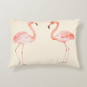 Pink Flamingos Accent Pillow