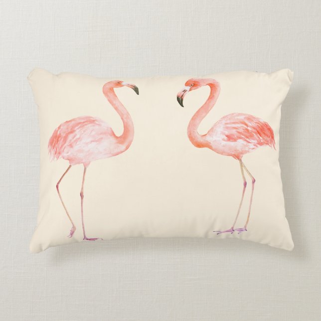 Pink Flamingos Accent Pillow (Front)