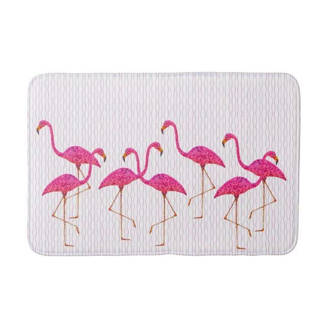Pink Flamingos Bath Mat (Front)