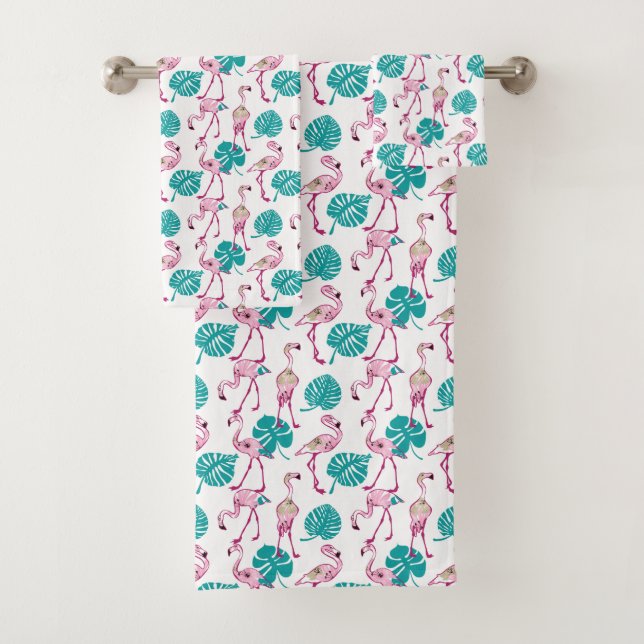 Pink Flamingos Bath Towel Set (Insitu)