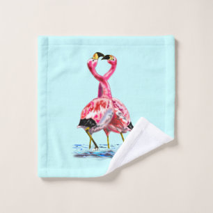 Pink Flamingos Bath Towels