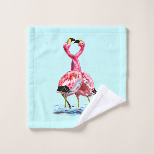 Pink Flamingos Bath Towels (Wash Cloth)