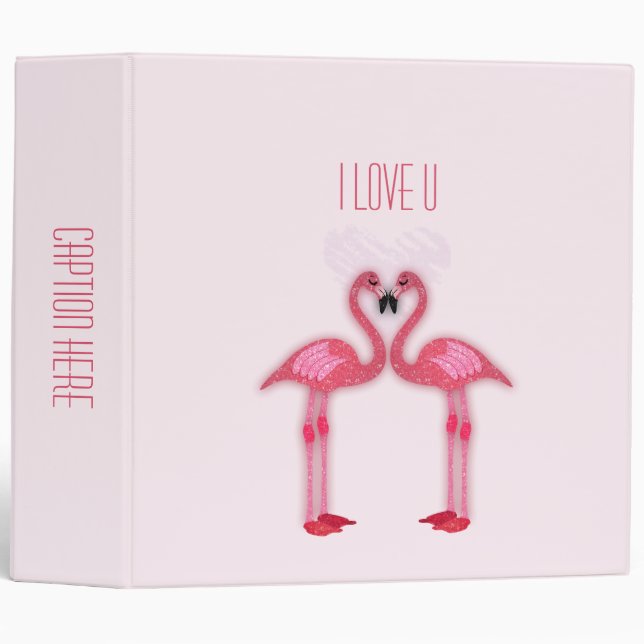 pink flamingos binder - I love u (Front/Spine)