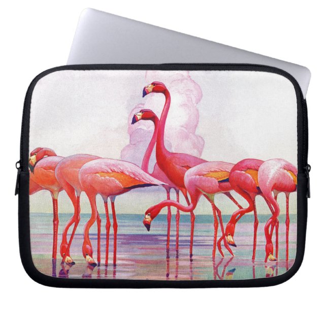 Pink Flamingos by Francis Lee Jaques Laptop Sleeve (Front)