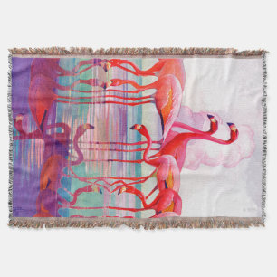Pink Flamingos by Francis Lee Jaques Throw Blanket