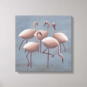 Pink Flamingos Canvas Serengeti Wildlife Safari Print
