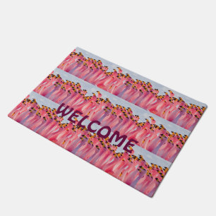 Pink Flamingos Door Mat