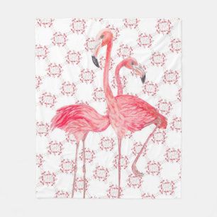Pink Flamingos Fleece Blanket