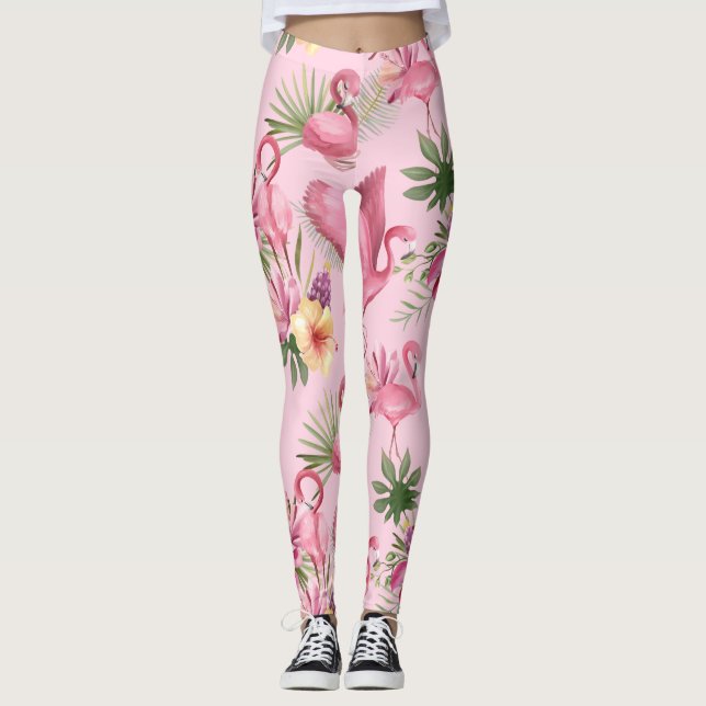 Pink Flamingos Flight Leggings (Front)