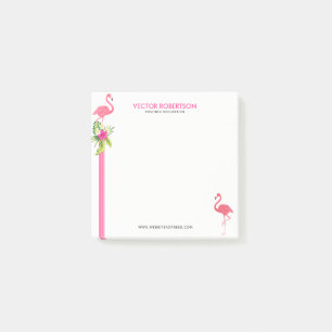 Pink Flamingos & Hibiscus Bouquet. Post-it Notes