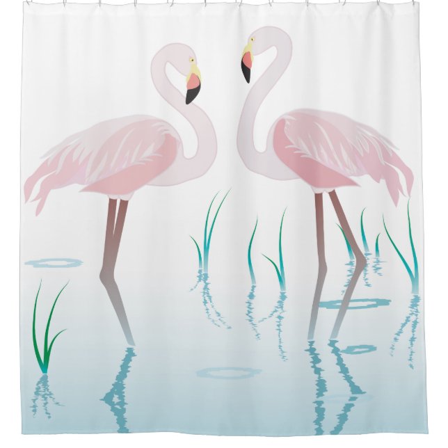 Pink Flamingos in Pond (Front)