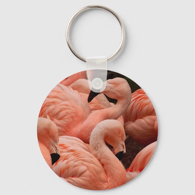 Pink flamingos keychain (Front)