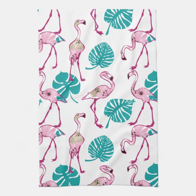 Pink Flamingos Kitchen Towel (Vertical)