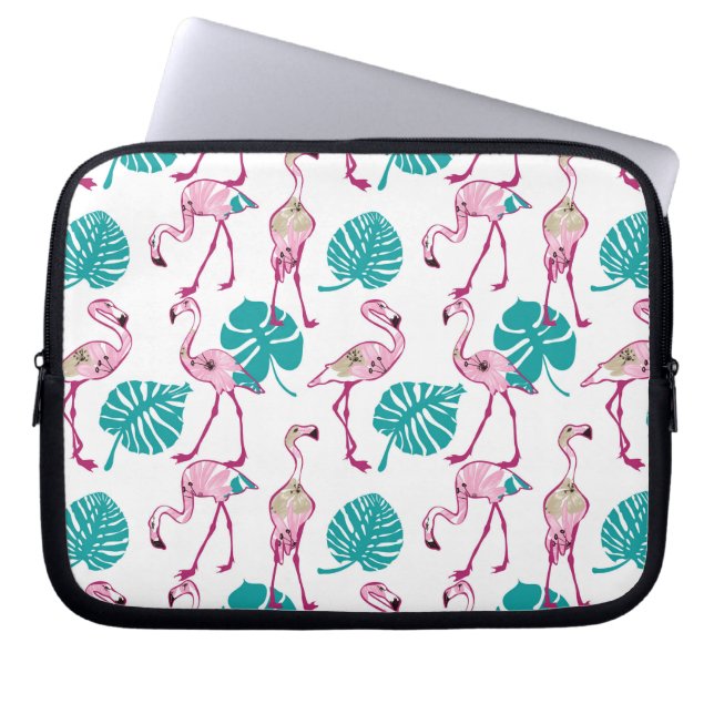 Pink Flamingos Laptop Sleeve (Front)