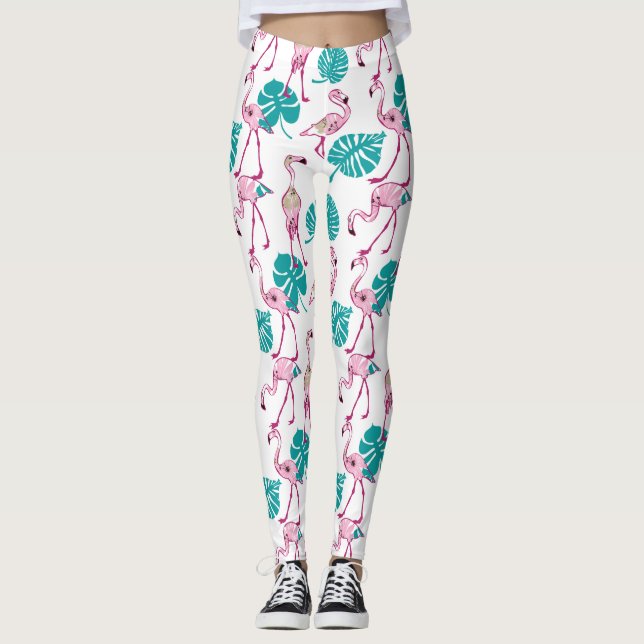 Pink Flamingos Leggings (Front)