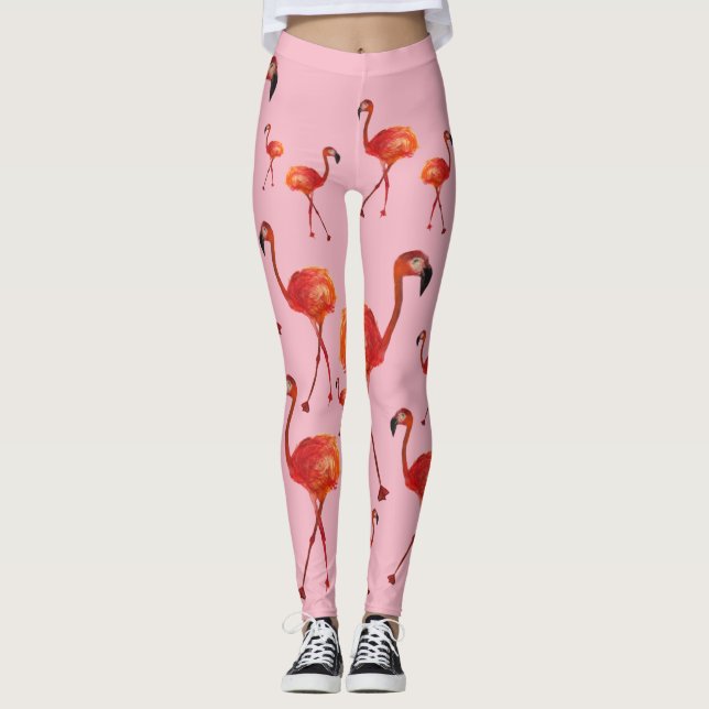 Pink Flamingos Leggings (Front)